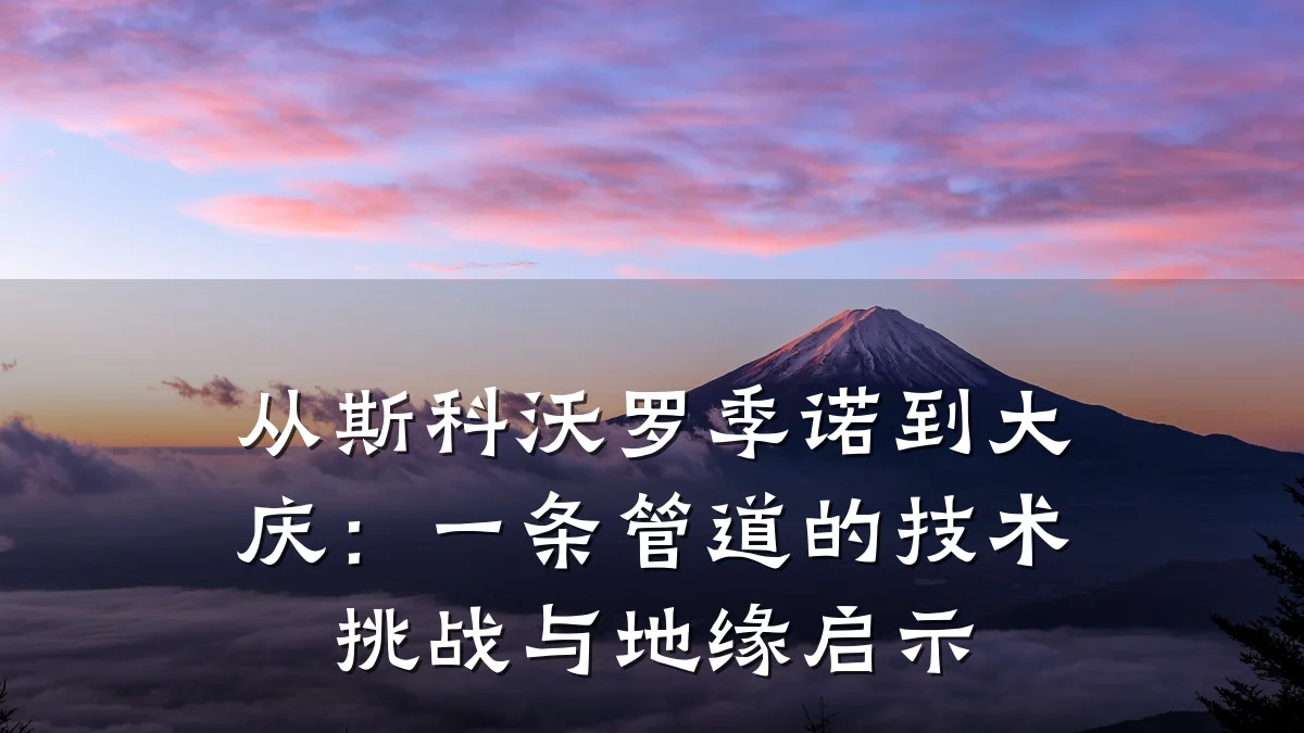 从斯科沃罗季诺到大庆：一条管道的技术挑战与地缘启示