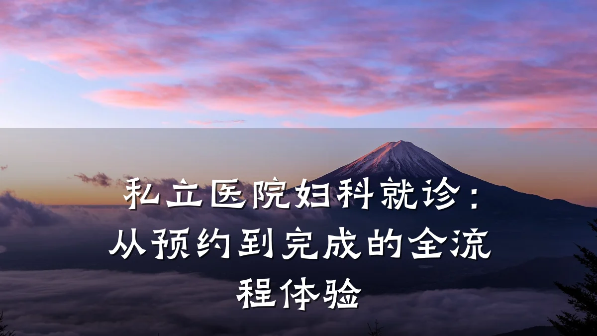 私立医院妇科就诊：从预约到完成的全流程体验