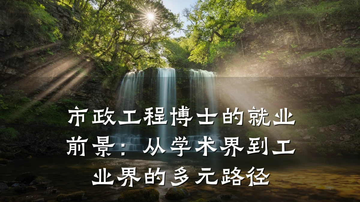 市政工程博士的就业前景:从学术界到工业界的多元路径