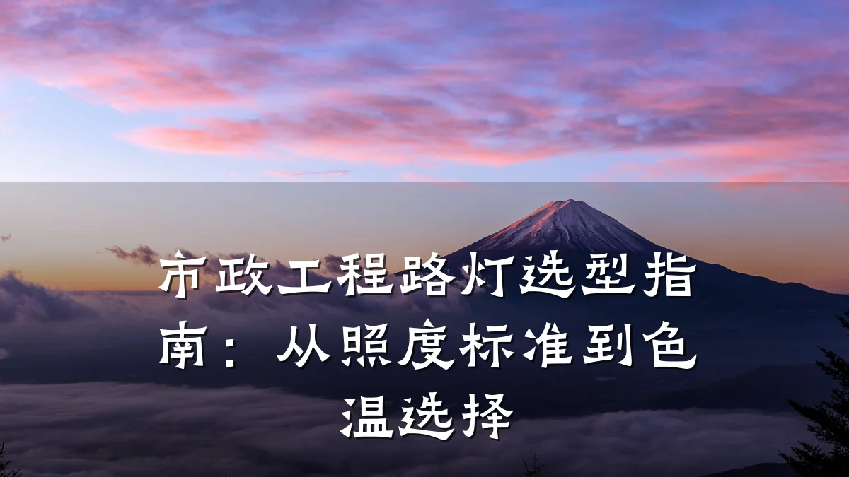 市政工程路灯选型指南：从照度标准到色温选择
