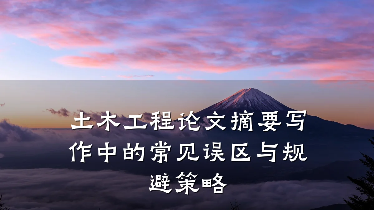 土木工程论文摘要写作中的常见误区与规避策略