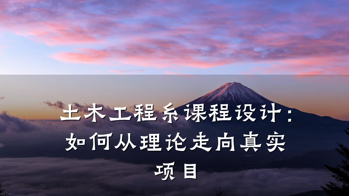 土木工程糸课程设计：如何从理论走向真实项目