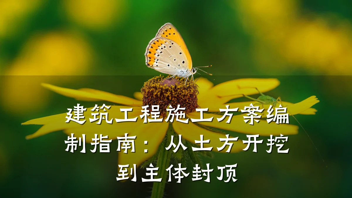 建筑工程施工方案编制指南：从土方开挖到主体封顶