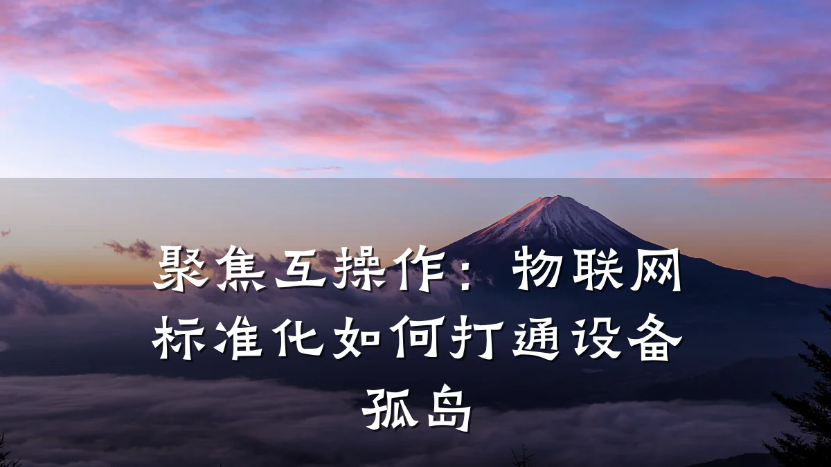 聚焦互操作：物联网标准化如何打通设备孤岛
