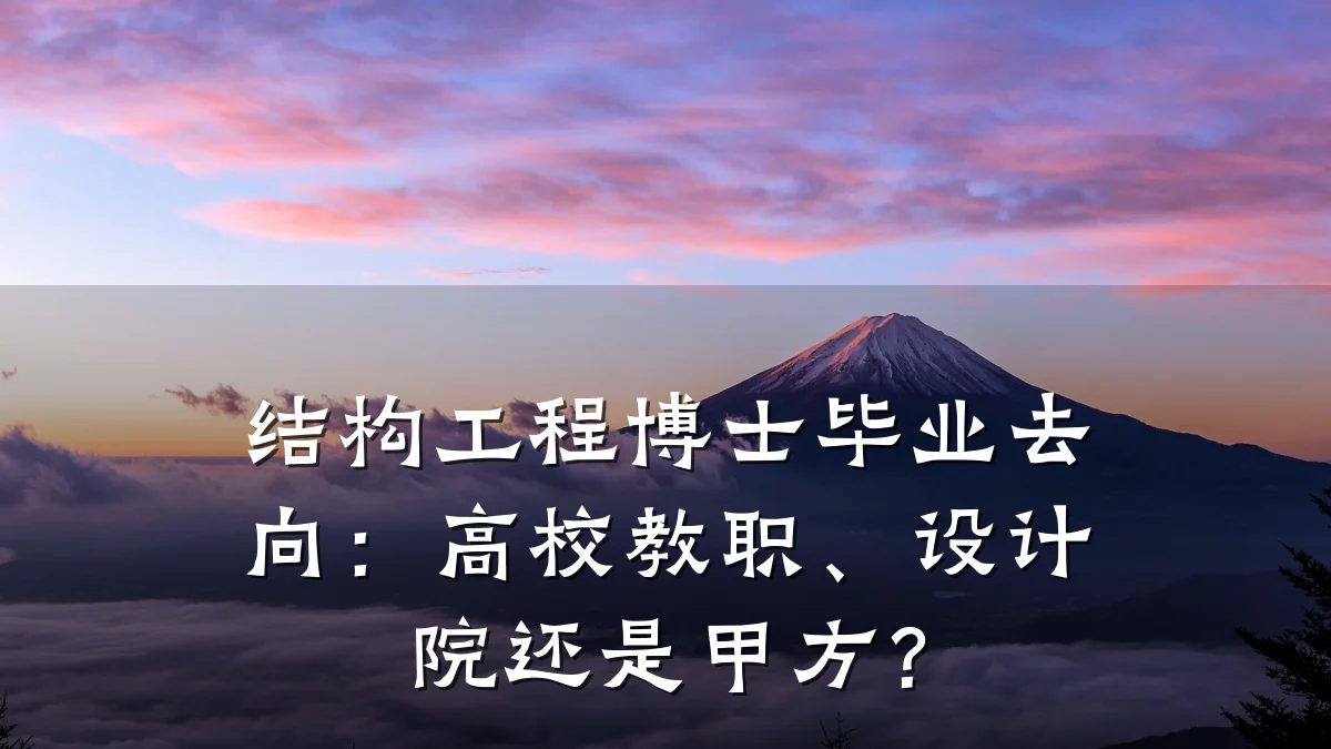 结构工程博士毕业去向:高校教职、设计院还是甲方?
