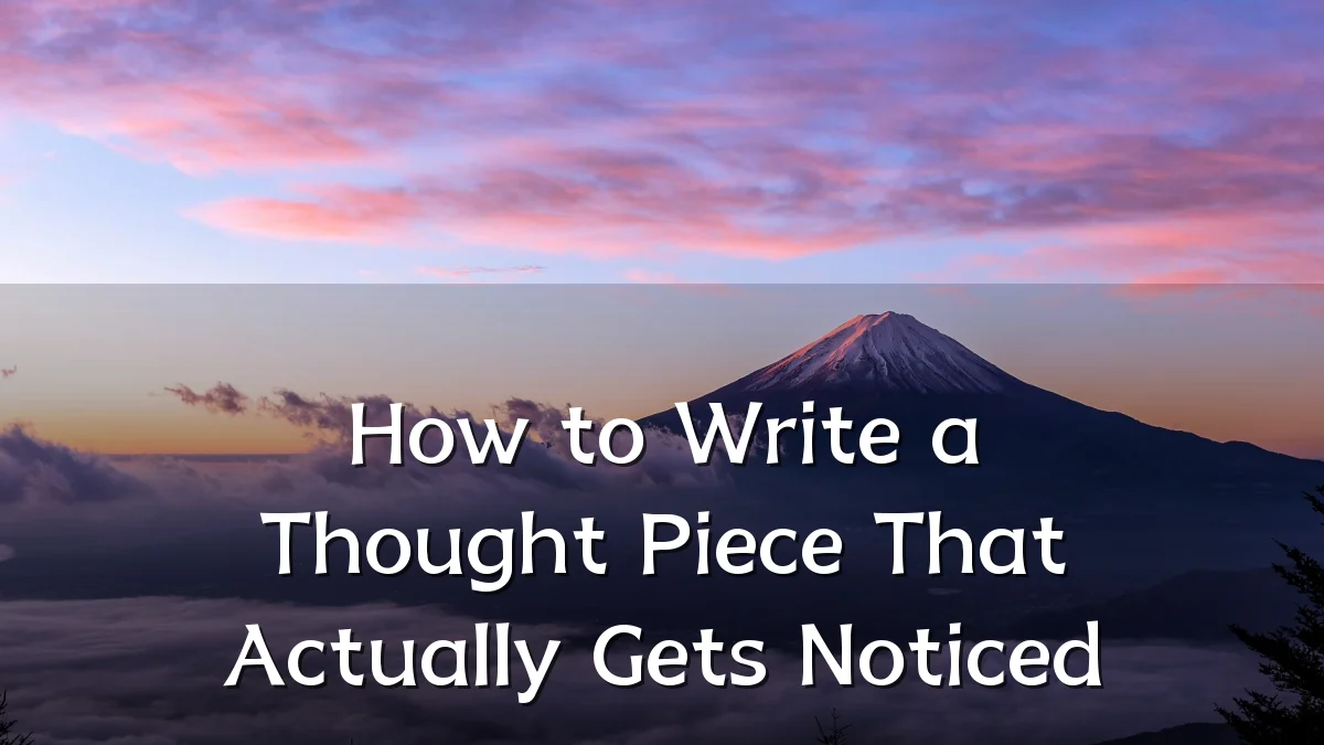How to Write a Thought Piece That Actually Gets Noticed