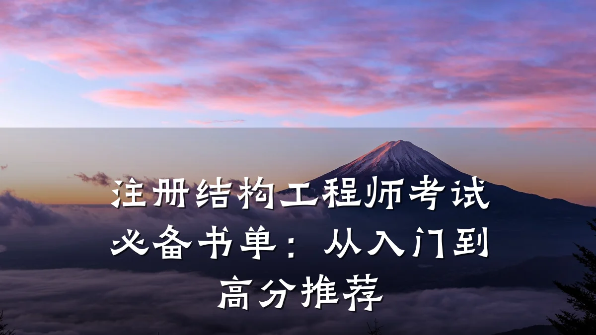 注册结构工程师考试必备书单：从入门到高分推荐
