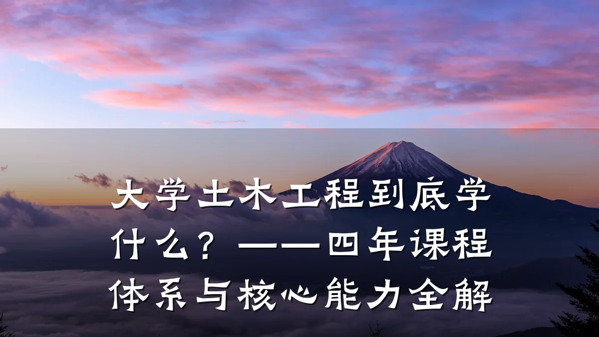 大学土木工程到底学什么?——四年课程体系与核心能力全解