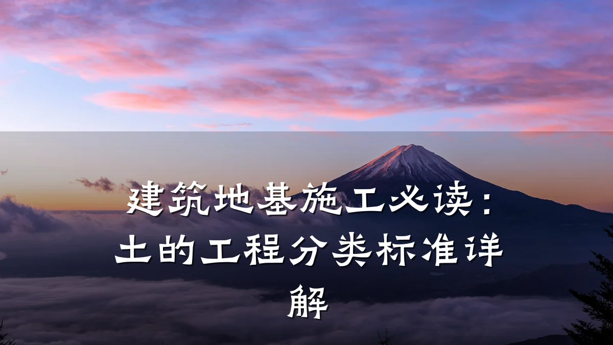 建筑地基施工必读:土的工程分类标准详解