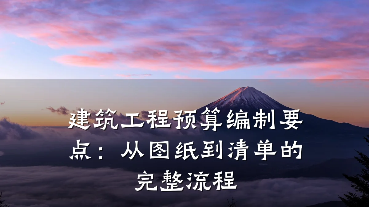 建筑工程预算编制要点:从图纸到清单的完整流程