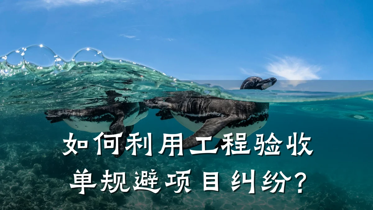 如何利用工程验收单规避项目纠纷?
