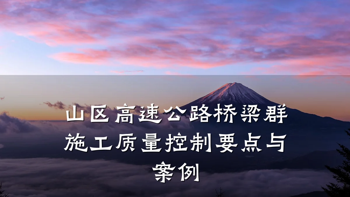 山区高速公路桥梁群施工质量控制要点与案例