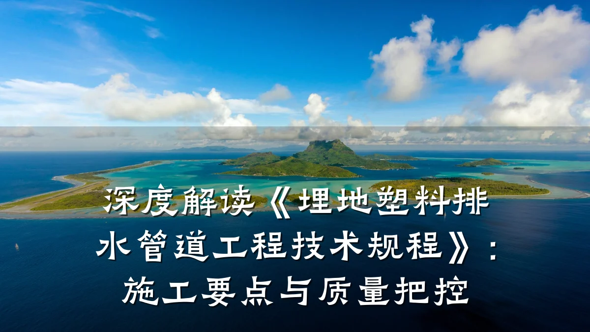 深度解读《埋地塑料排水管道工程技术规程》:施工要点与质量把控
