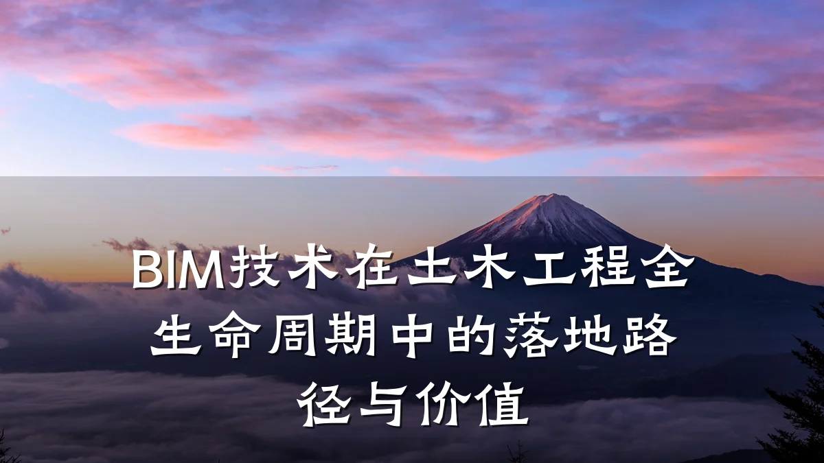 BIM技术在土木工程全生命周期中的落地路径与价值