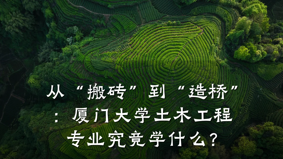 从“搬砖”到“造桥”：厦门大学土木工程专业究竟学什么？