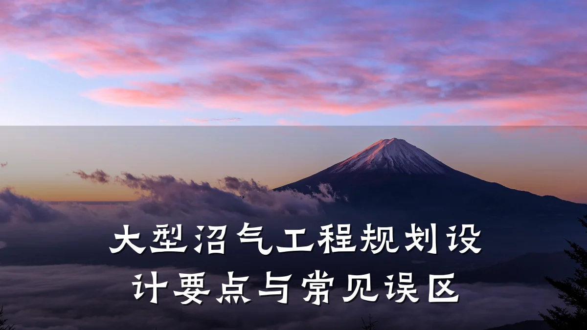 大型沼气工程规划设计要点与常见误区