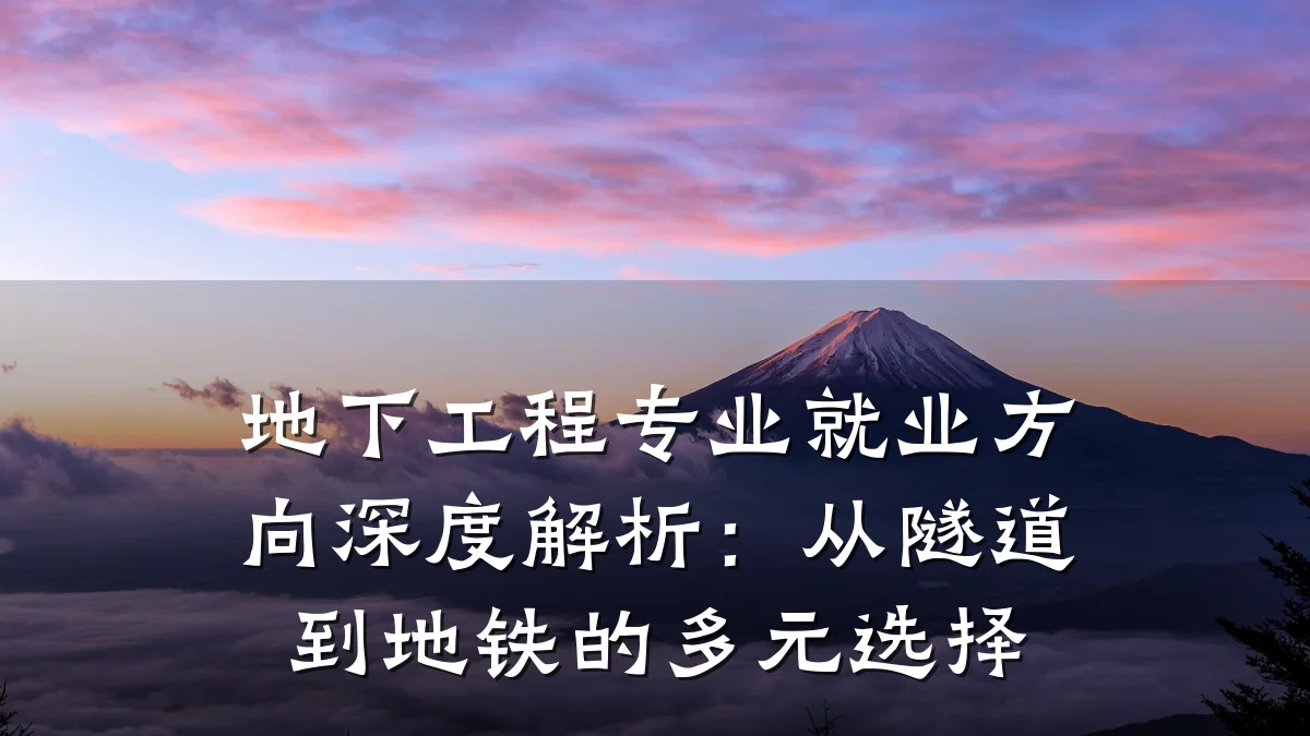 地下工程专业就业方向深度解析：从隧道到地铁的多元选择