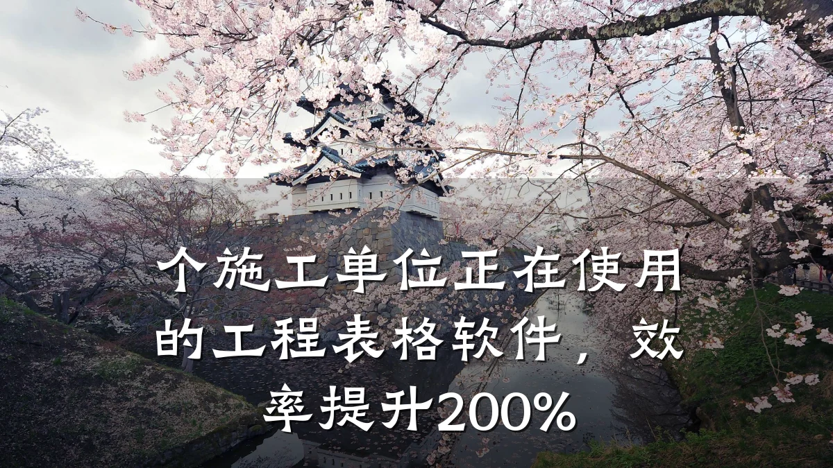 个施工单位正在使用的工程表格软件，效率提升200%