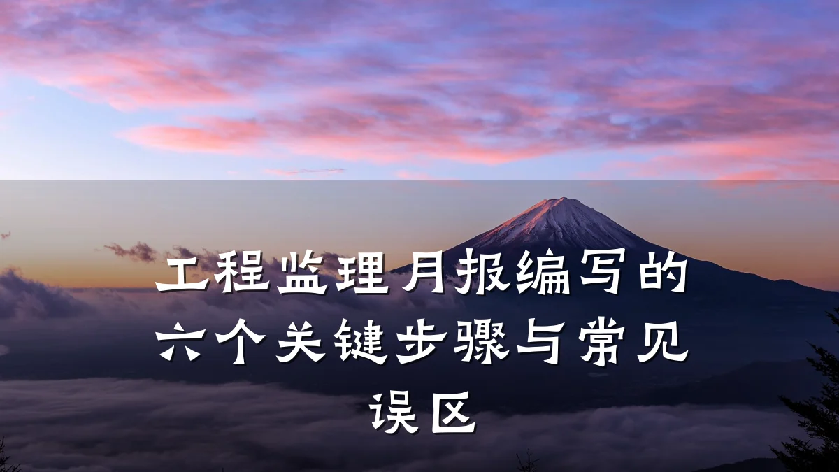 工程监理月报编写的六个关键步骤与常见误区