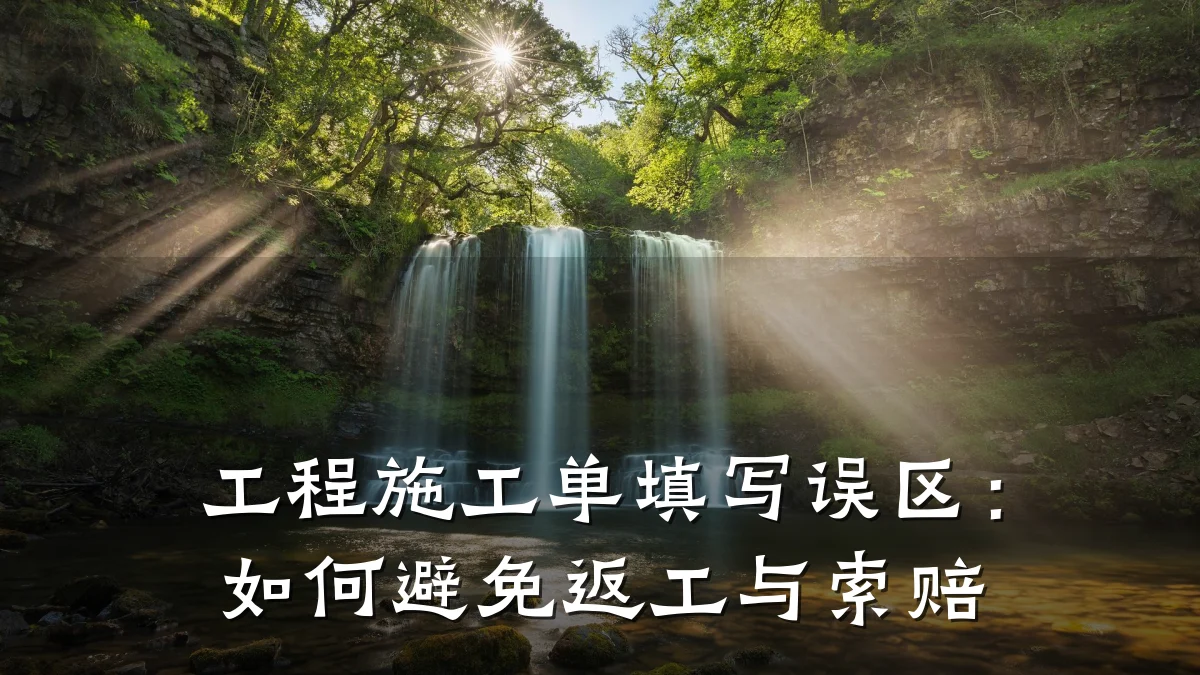 工程施工单填写误区：如何避免返工与索赔