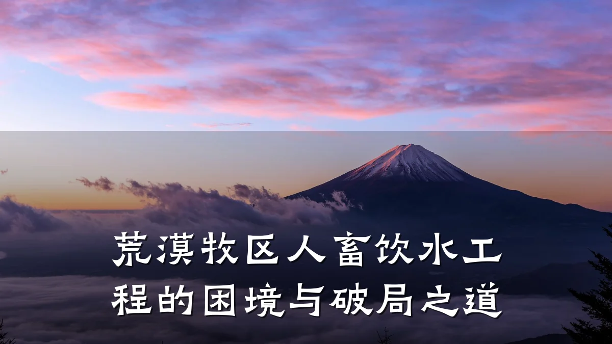 荒漠牧区人畜饮水工程的困境与破局之道