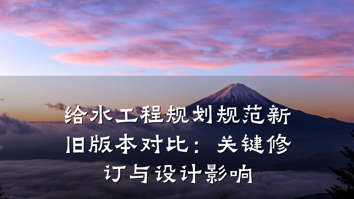 给水工程规划规范新旧版本对比:关键修订与设计影响