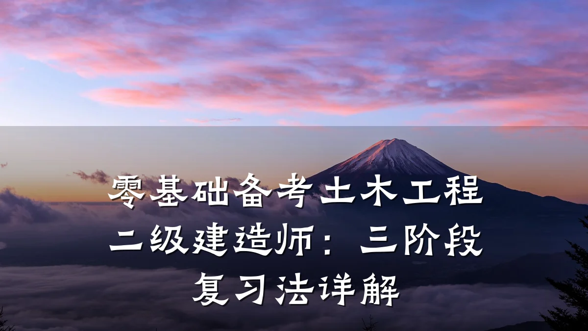 零基础备考土木工程二级建造师:三阶段复习法详解