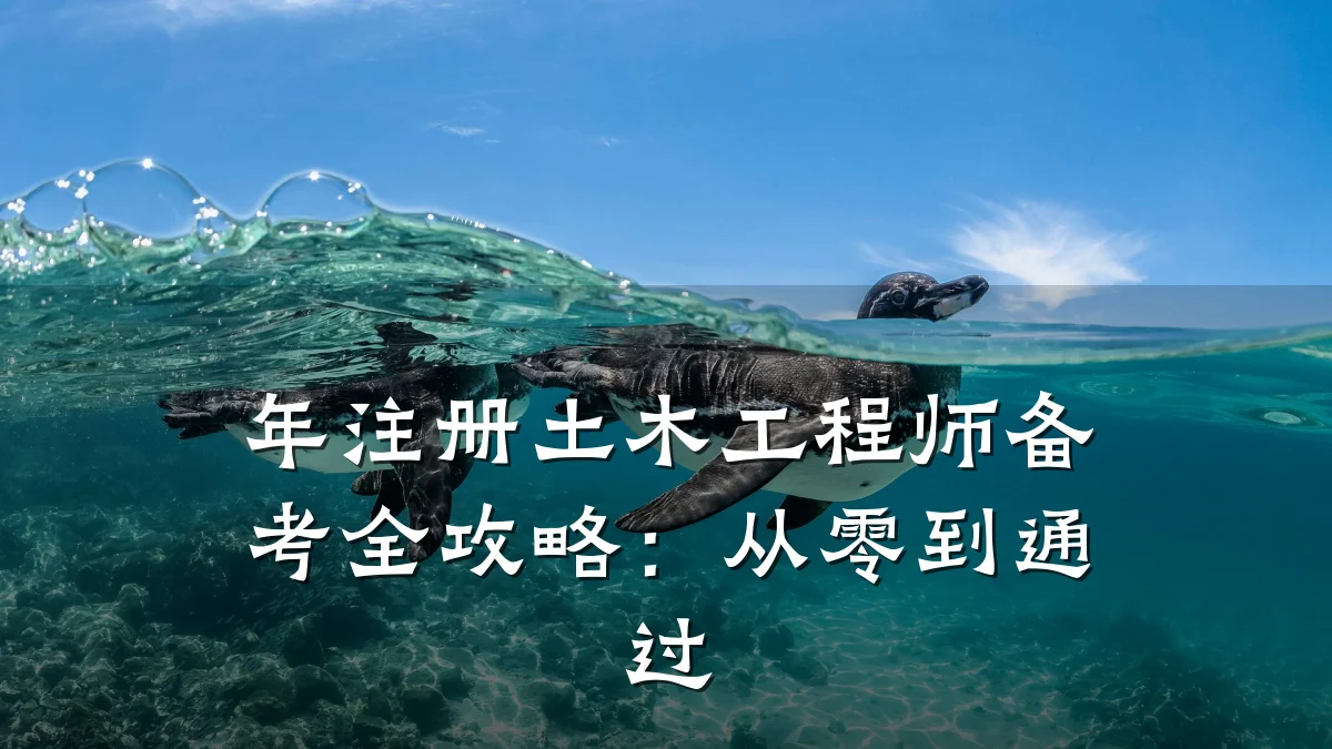 年注册土木工程师备考全攻略:从零到通过