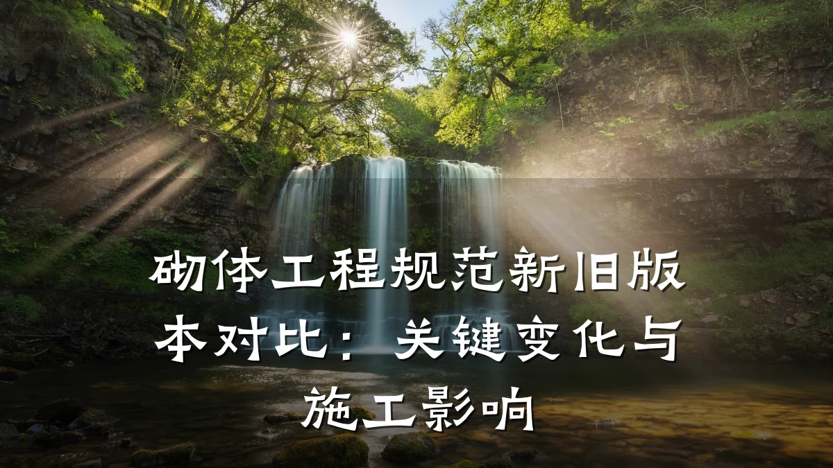 砌体工程规范新旧版本对比:关键变化与施工影响