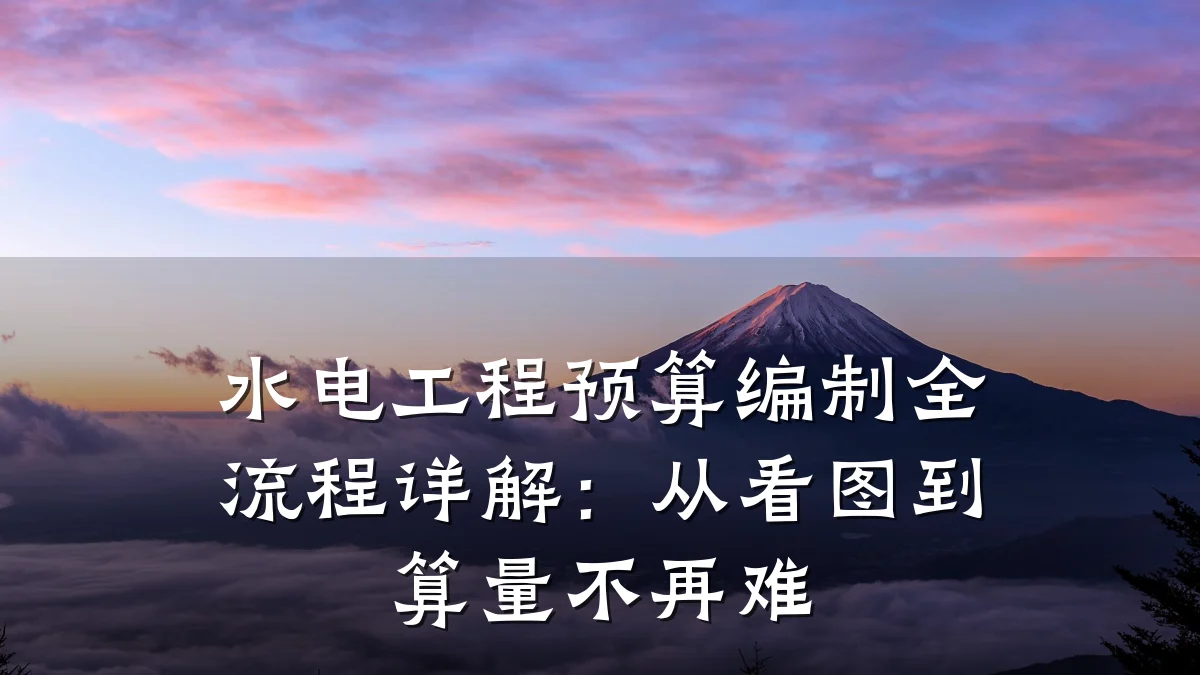 水电工程预算编制全流程详解:从看图到算量不再难