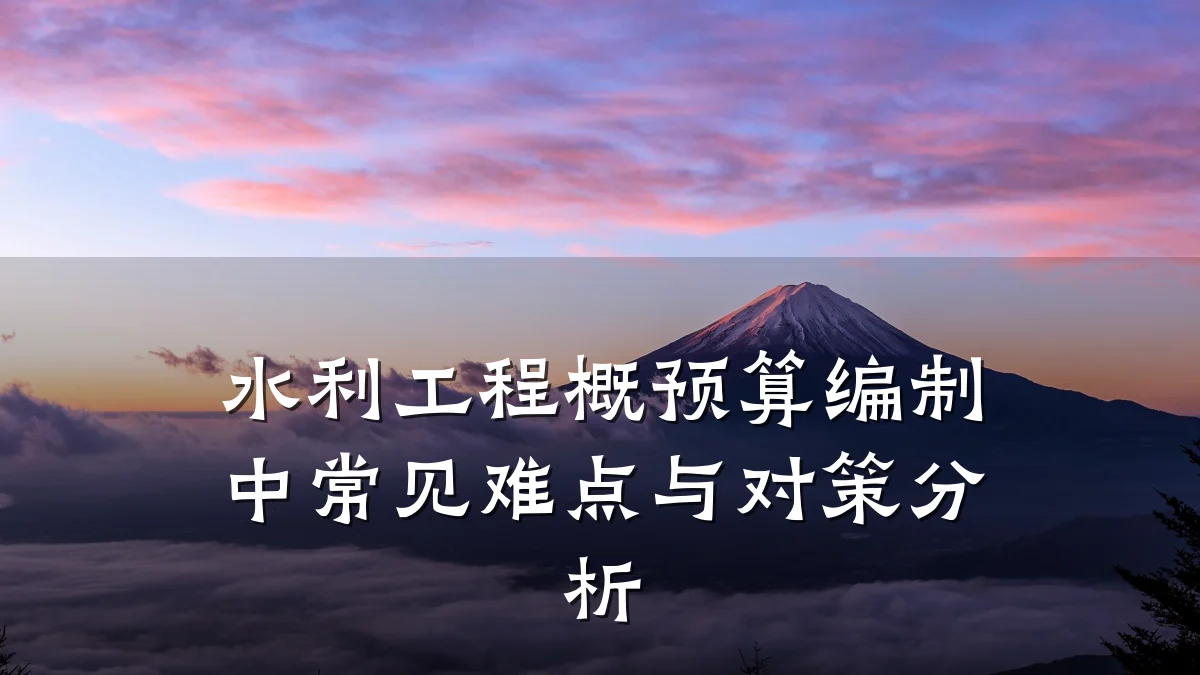 水利工程概预算编制中常见难点与对策分析