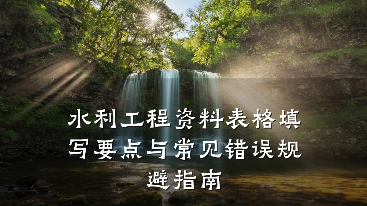 水利工程资料表格填写要点与常见错误规避指南