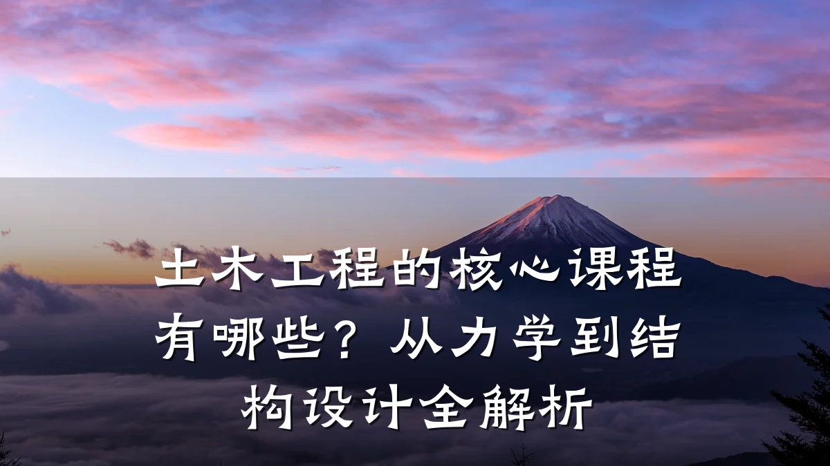 土木工程的核心课程有哪些?从力学到结构设计全解析