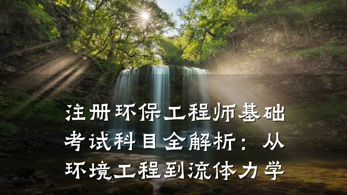 注册环保工程师基础考试科目全解析：从环境工程到流体力学