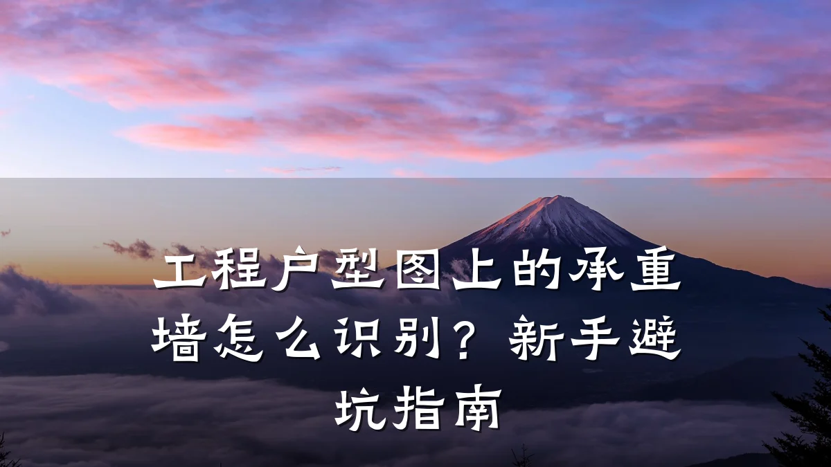 工程户型图上的承重墙怎么识别?新手避坑指南