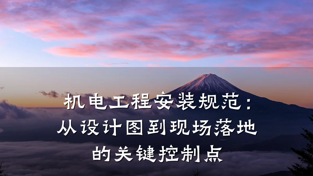 机电工程安装规范:从设计图到现场落地的关键控制点
