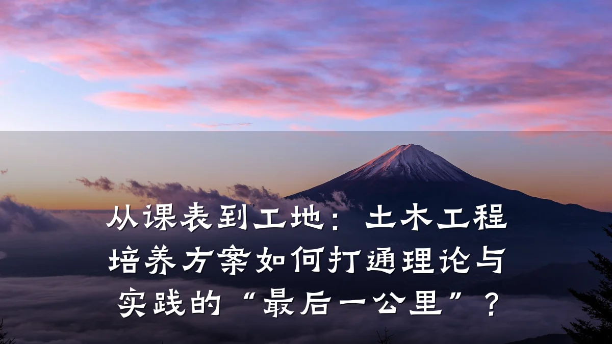 从课表到工地：土木工程培养方案如何打通理论与实践的“最后一公里”？