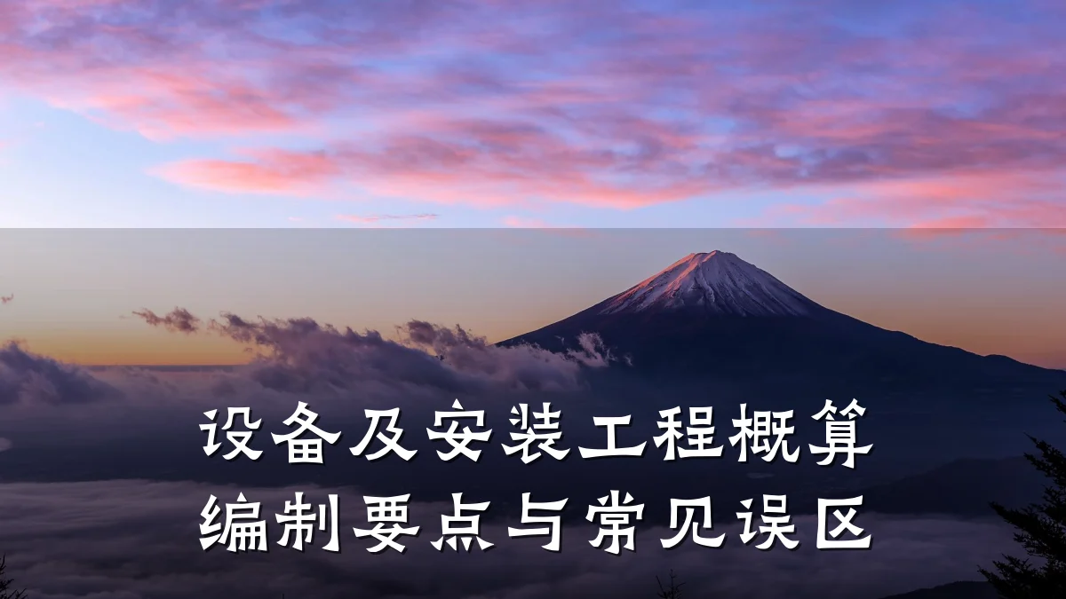 设备及安装工程概算编制要点与常见误区