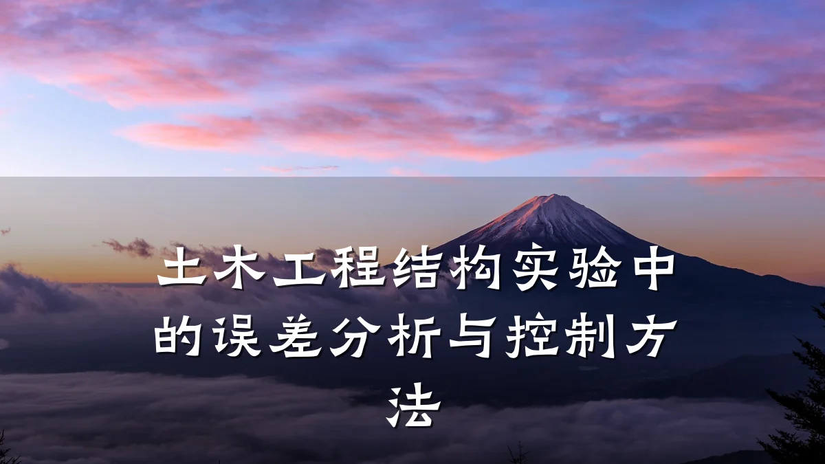 土木工程结构实验中的误差分析与控制方法