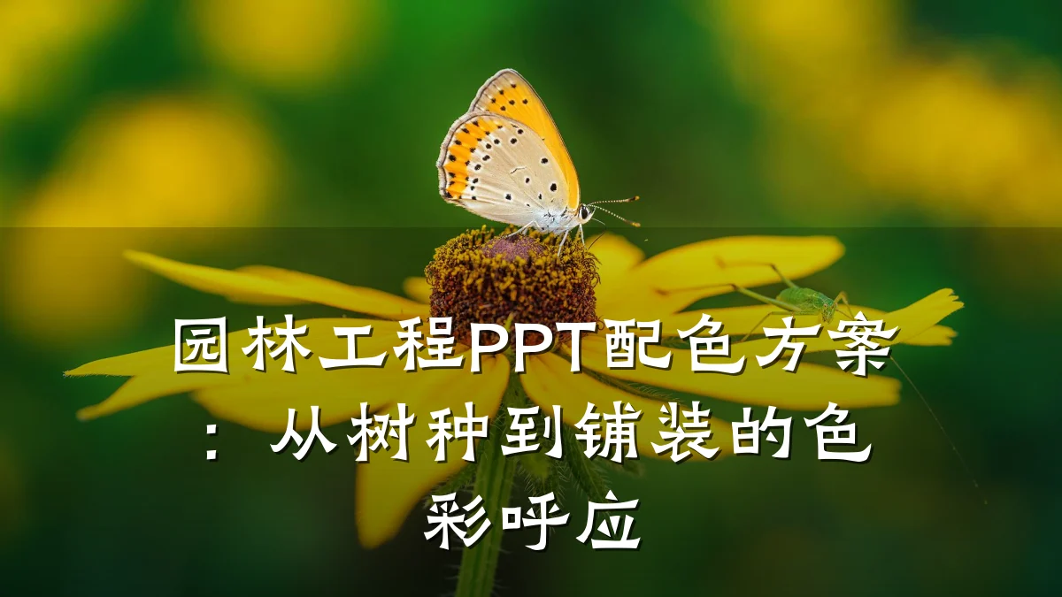 园林工程PPT配色方案：从树种到铺装的色彩呼应
